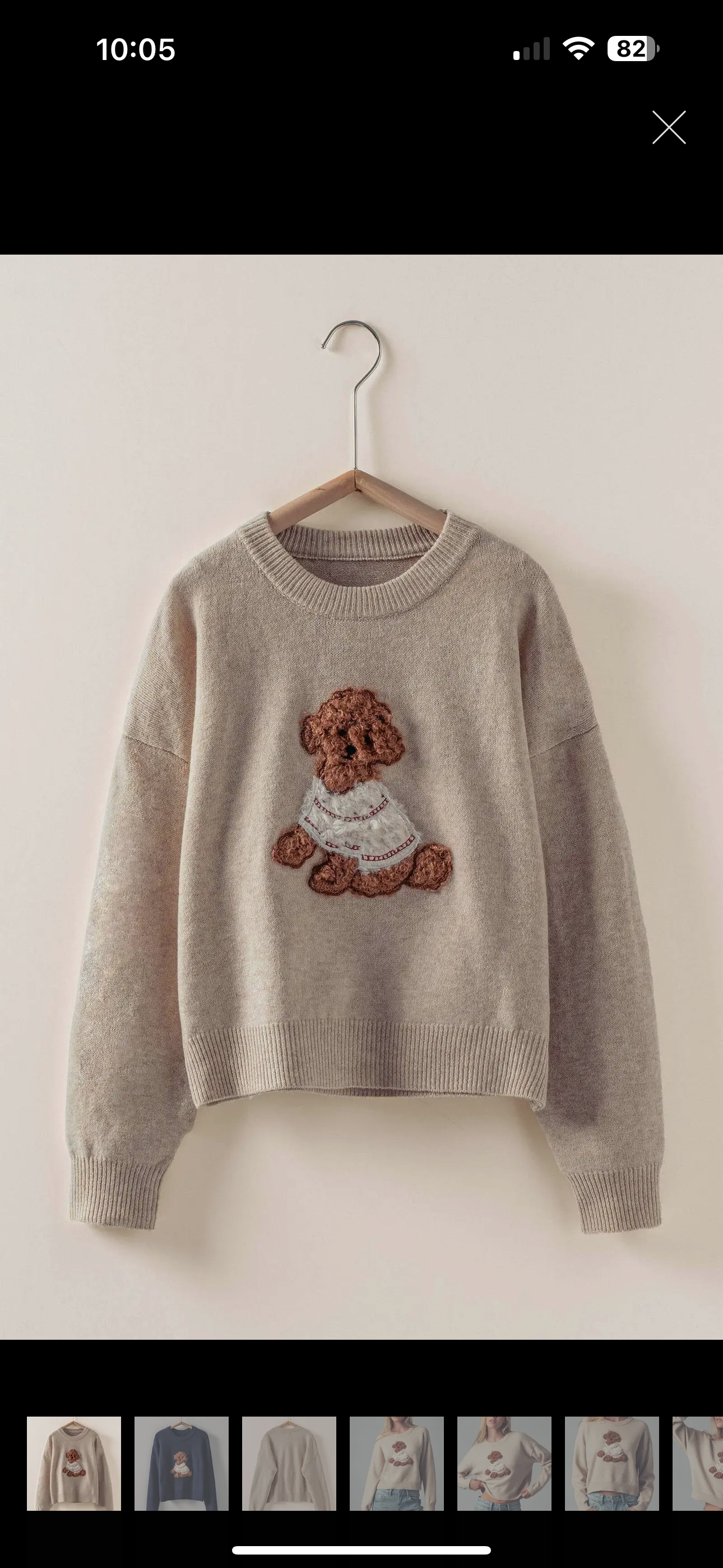 Whimsical Puppy Appliqué Knit Sweater