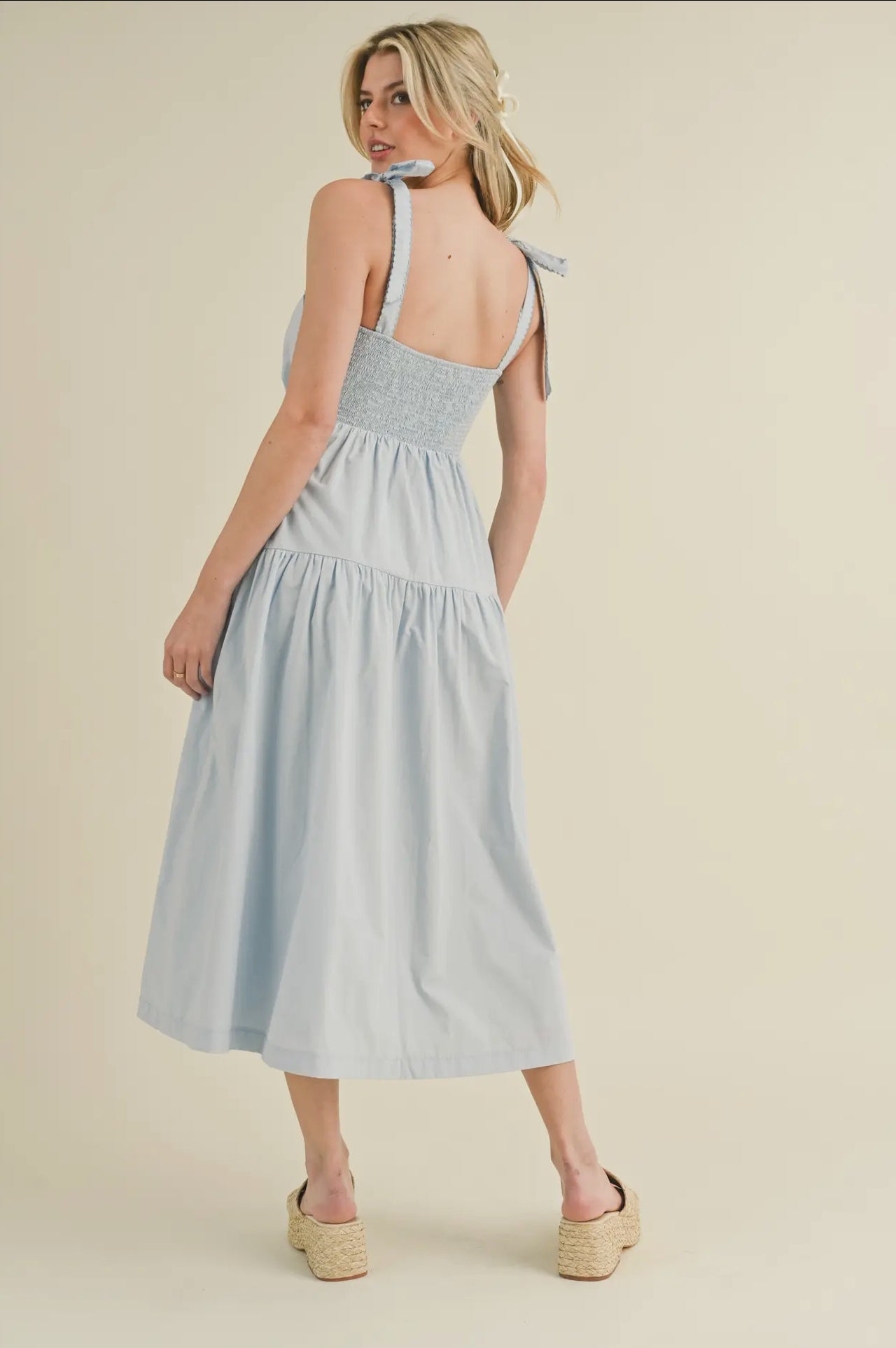 Bow front midi dress