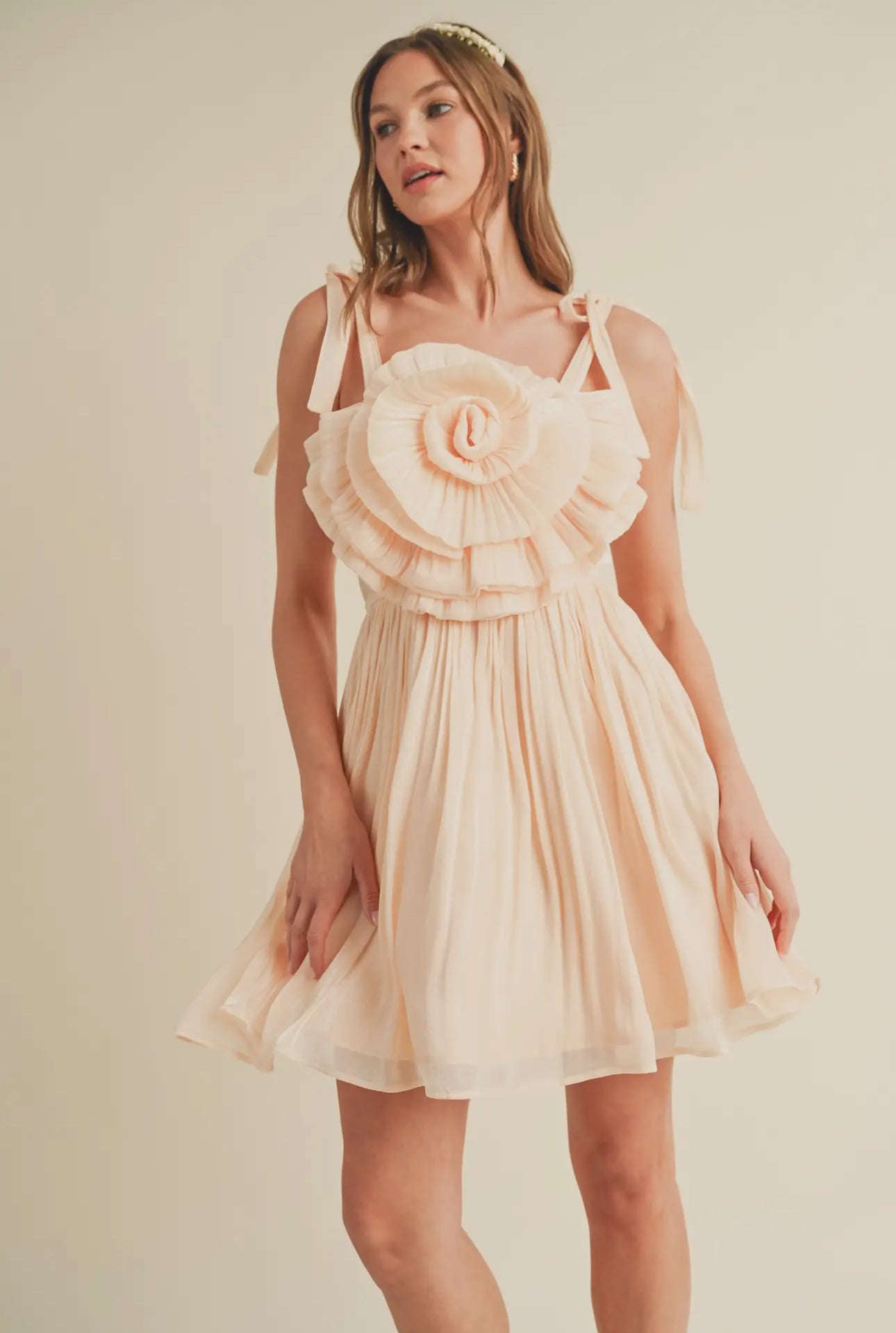Oversized Rosette Mini Dress