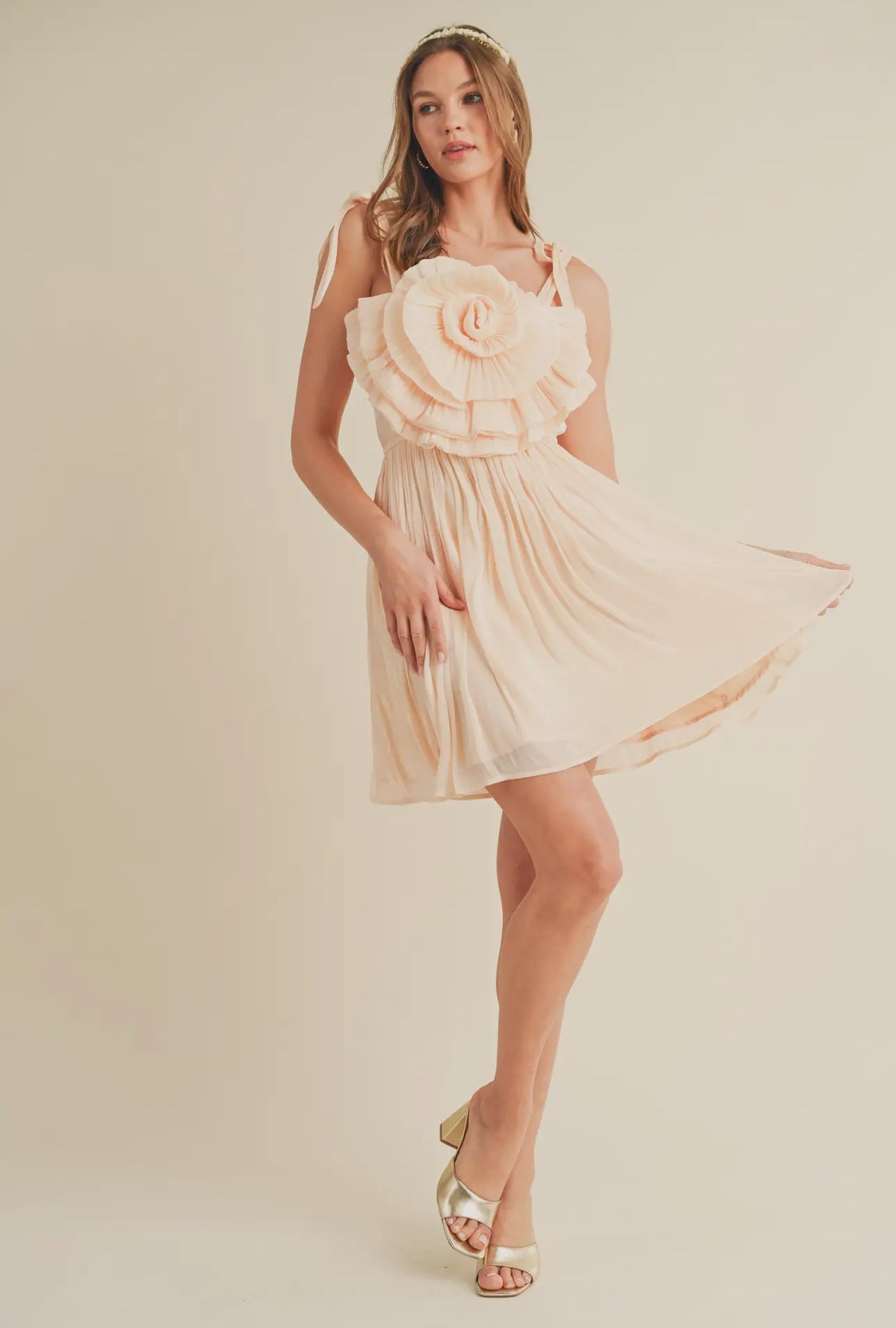 Oversized Rosette Mini Dress