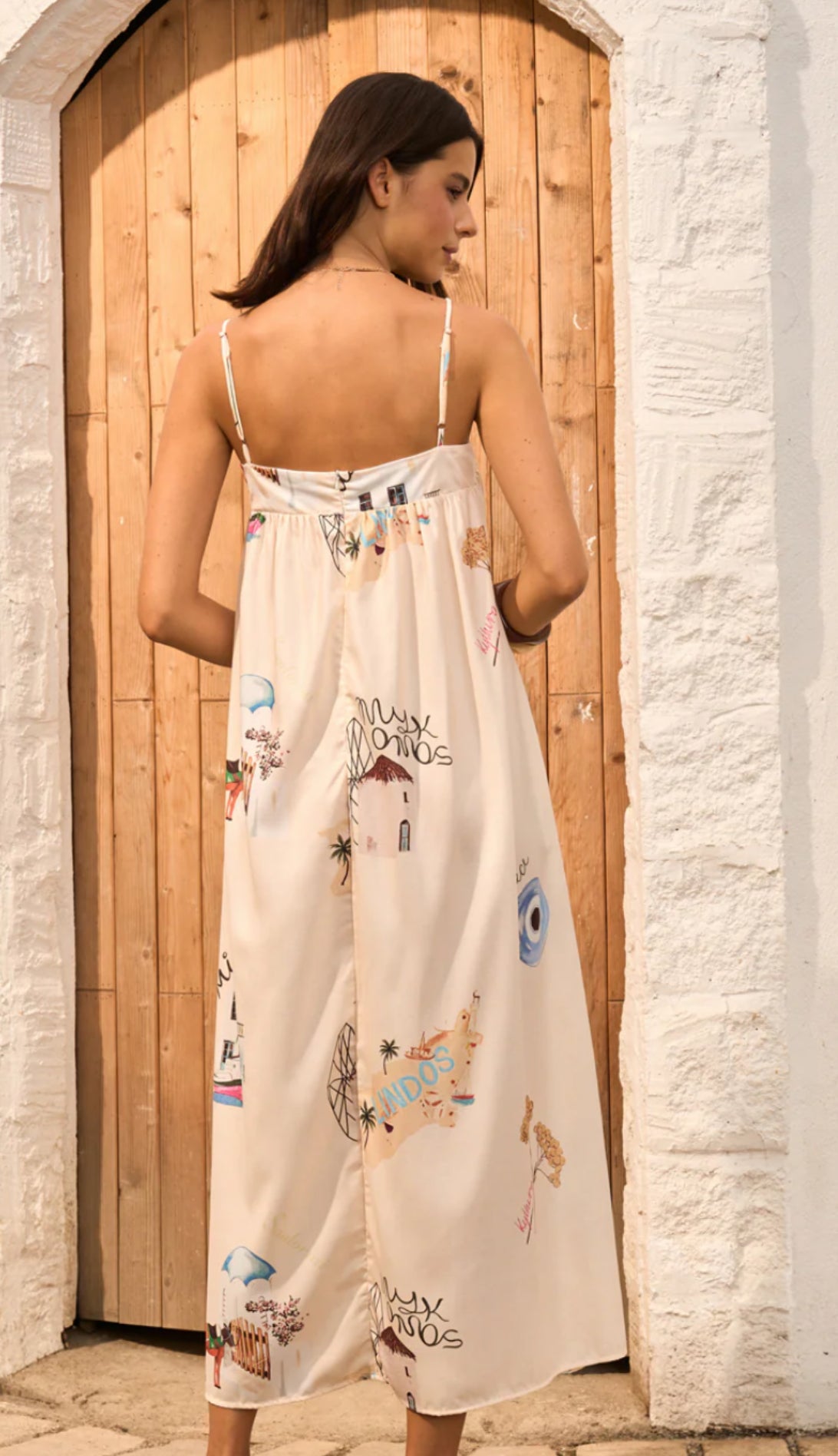 Final Sale - Greece Print Cami Dress