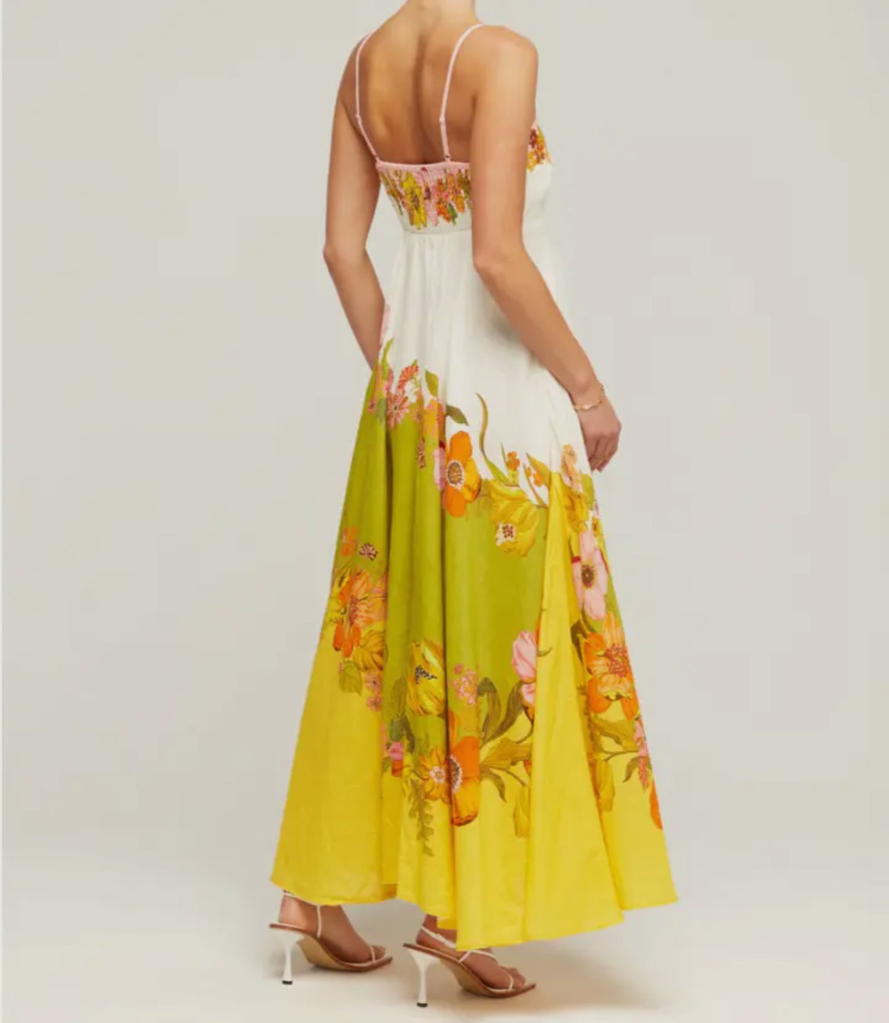 Cotton and Linen Print Positioning Dress