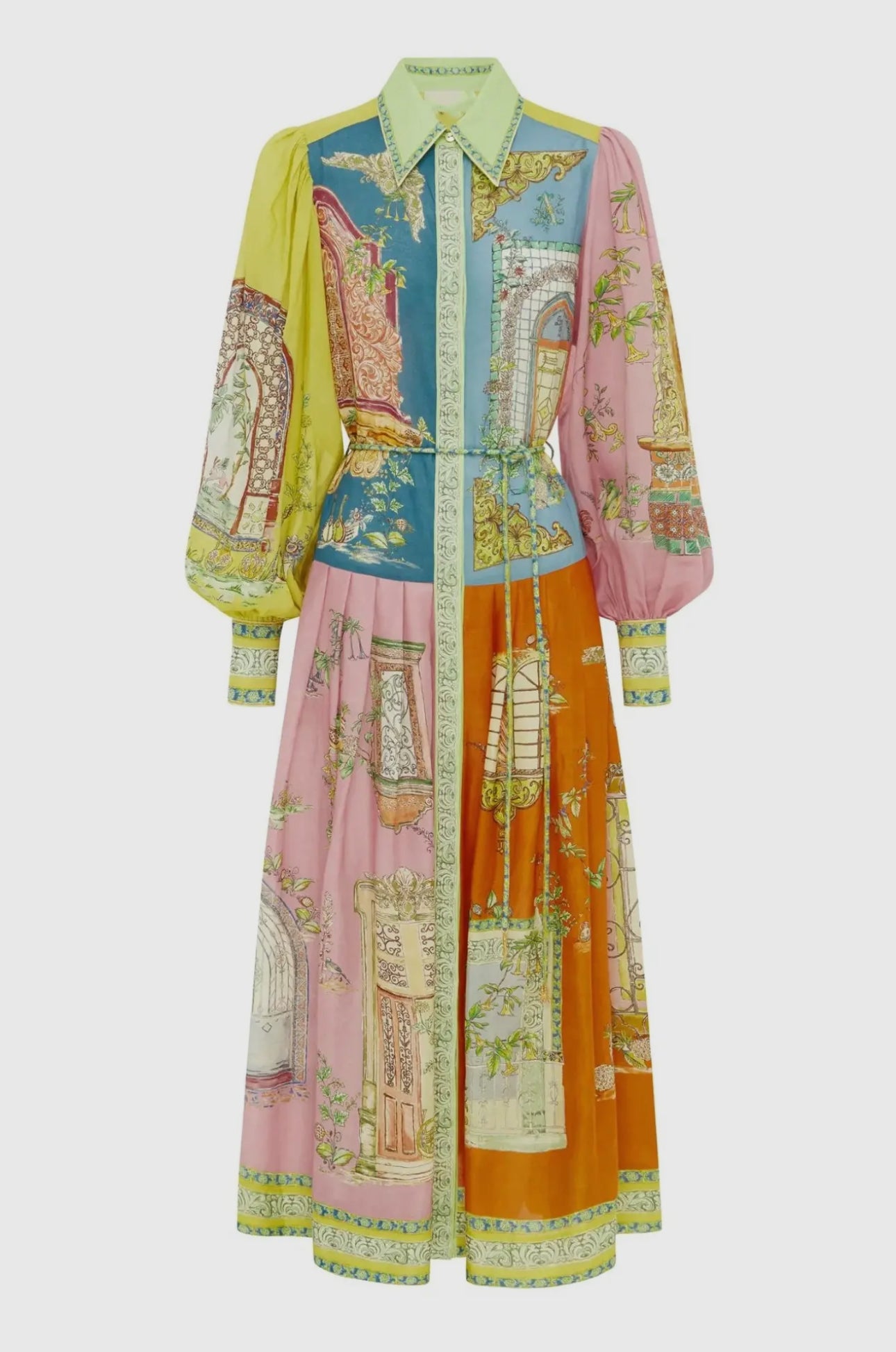 Single Breasted Lantern Sleeve Dress