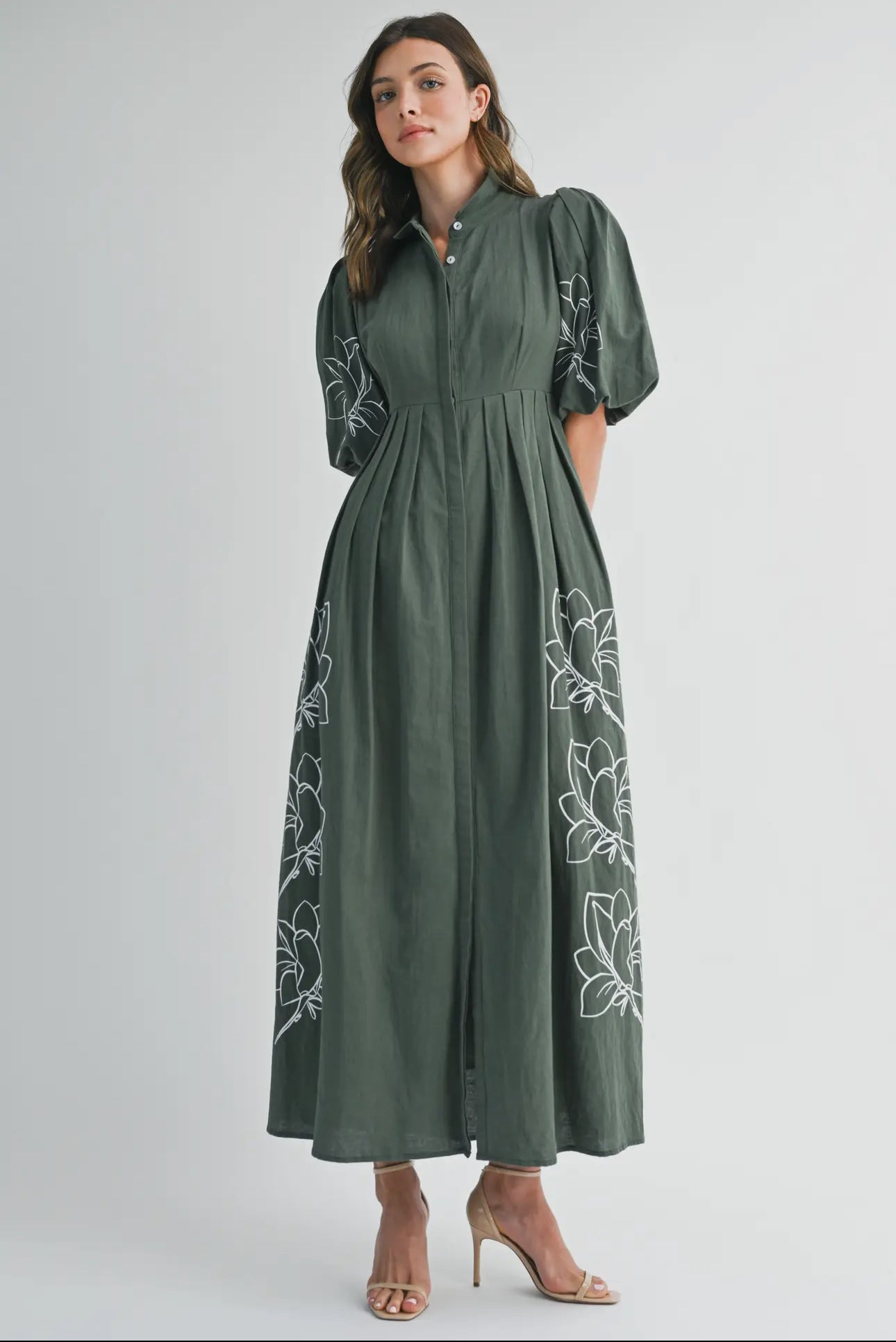Artisanal Embroidered Balloon Dress