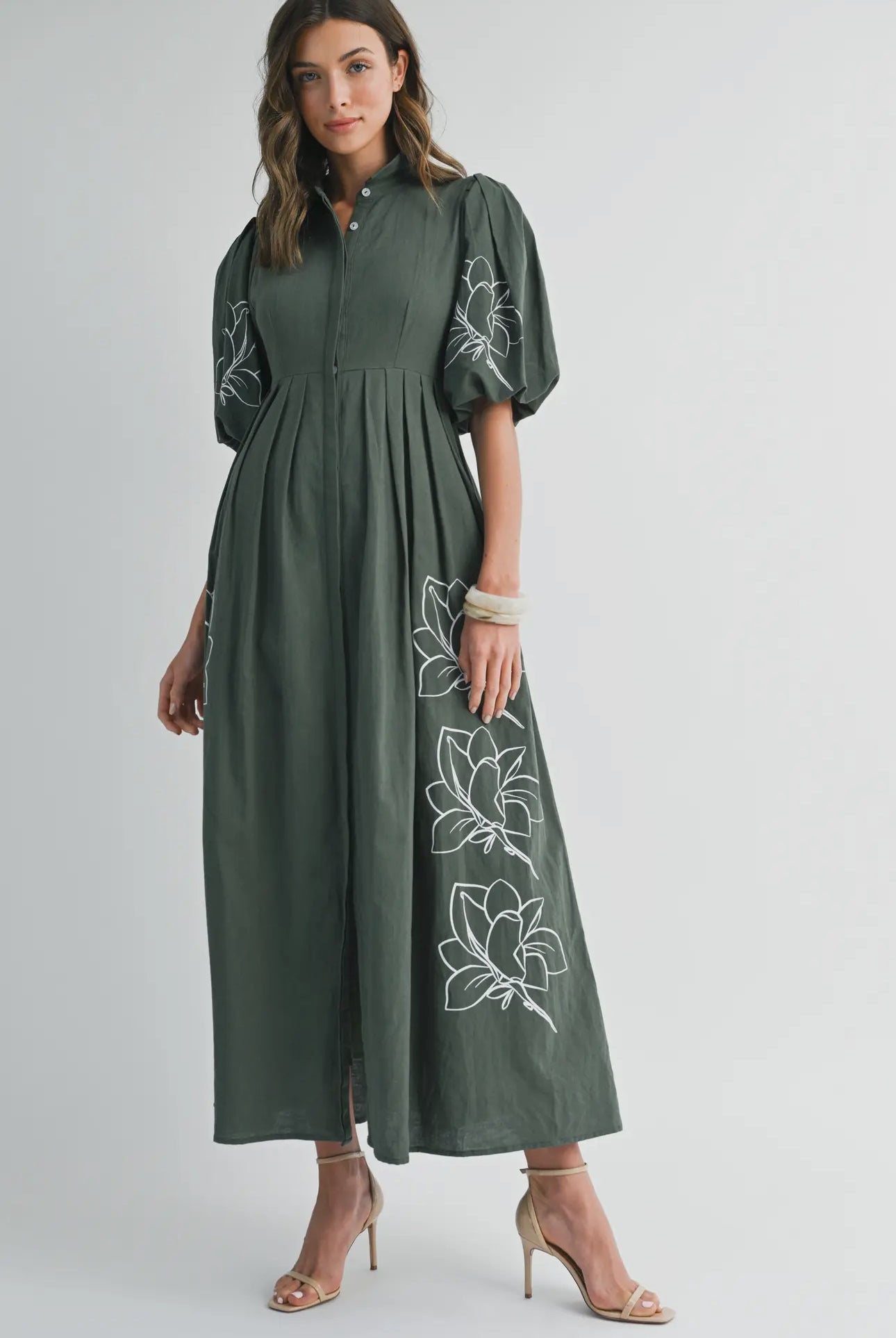 Artisanal Embroidered Balloon Dress
