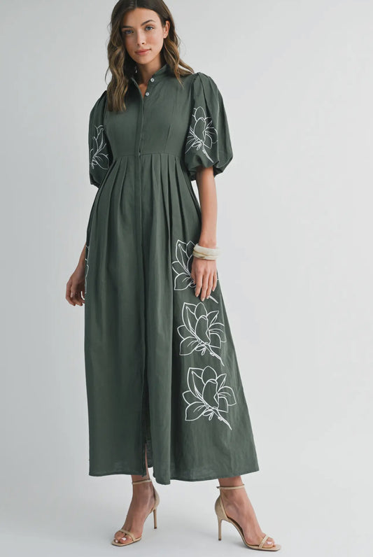 Artisanal Embroidered Balloon Dress